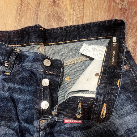 Dsquared2 Camo Jeans. Jungle Jim Blue. Size 32. Italian 48 - Picture 8 of 14